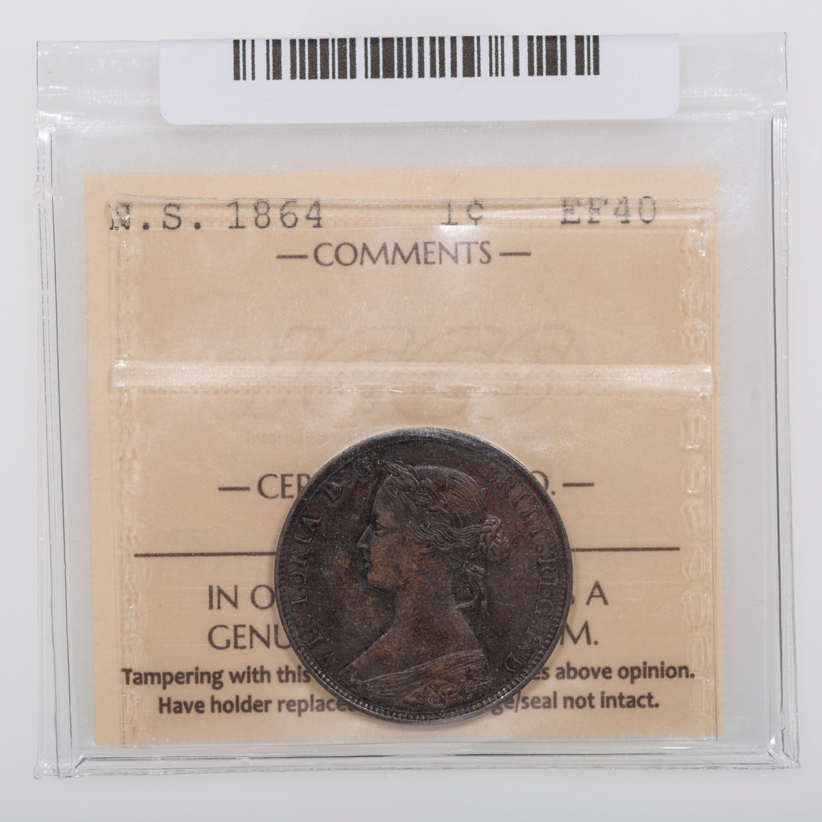 NS 1 Cent 1864 ICCS EF-40
