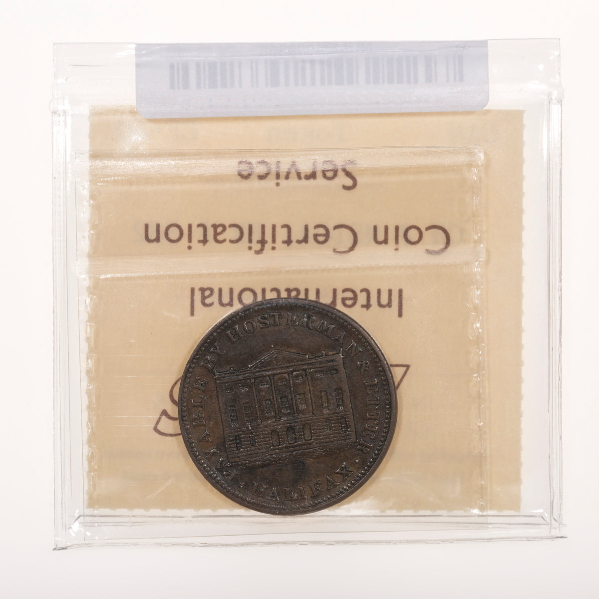 Nova Scotia CH# NS-10A Hosterman & Etter Halfpenny Token 1814 Inner circle on the obverse ICCS EF-40