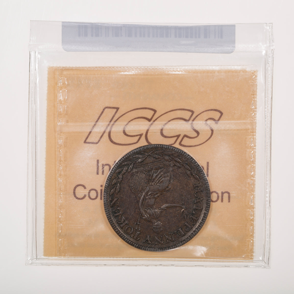 Wellington CH# WE-2A2 Halfpenny Token Field Marshall Wellington Large Lettering ND Engrailed ICCS EF-45