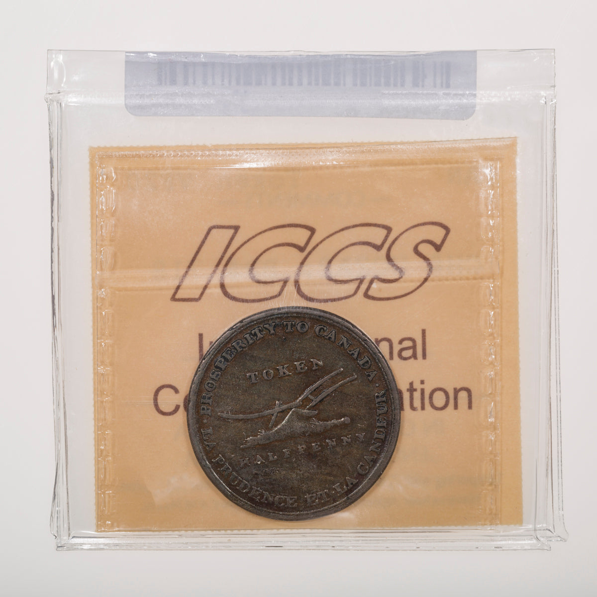 Upper Canada CH# UC-2A2 Lesslie & Sons Halfpenny Token (1824) No comma, Above "A" ICCS VF-20
