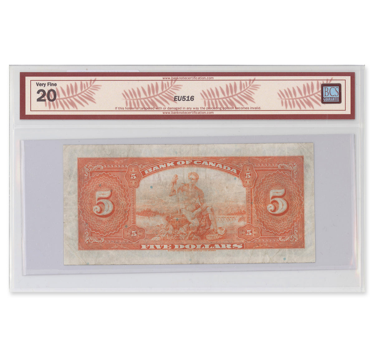 $5 1935 BC-5 English Osborne-Towers Prefix A BCS VF-20