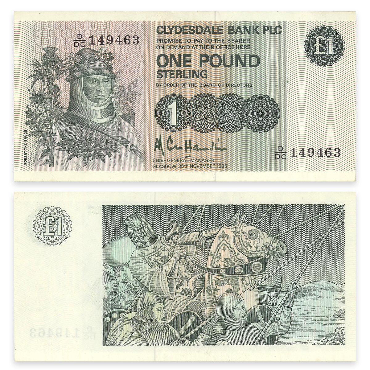 Scotland - Clydesdale Bank PLC 1 Pound 1982 P# 211c EF-40