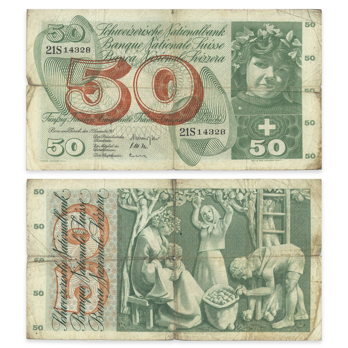 Switzerland 50 Franken 1965 P# 48f VG-8