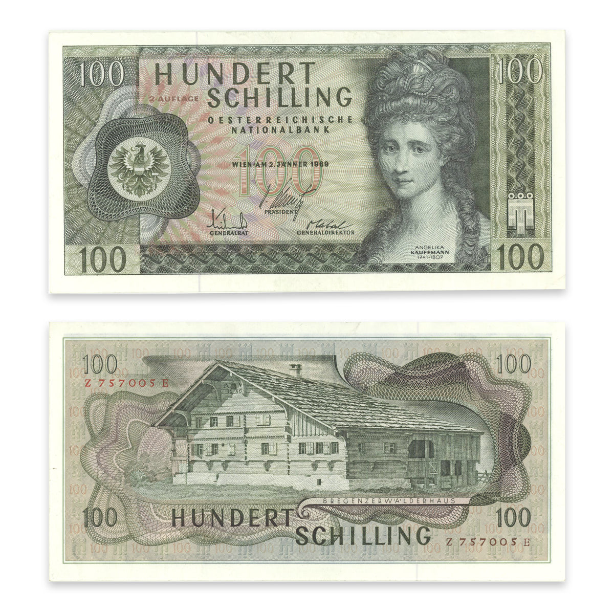 Austria 100 Schilling 1969 (1981) P# 146 AU-55