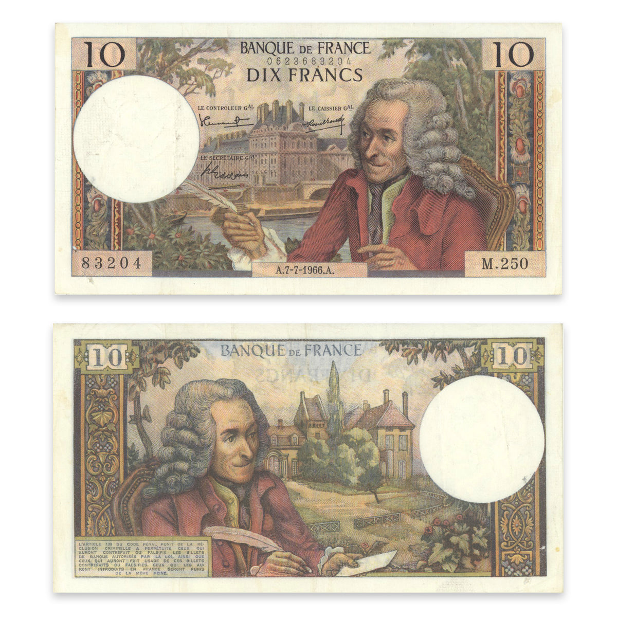 France 10 Francs 1966 P# 147a VF-35