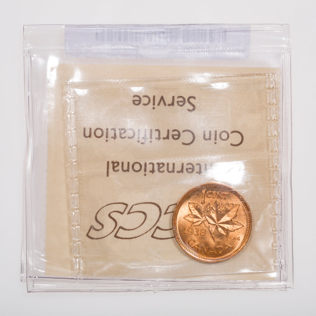 1 Cent 1938 ICCS MS-65 Red