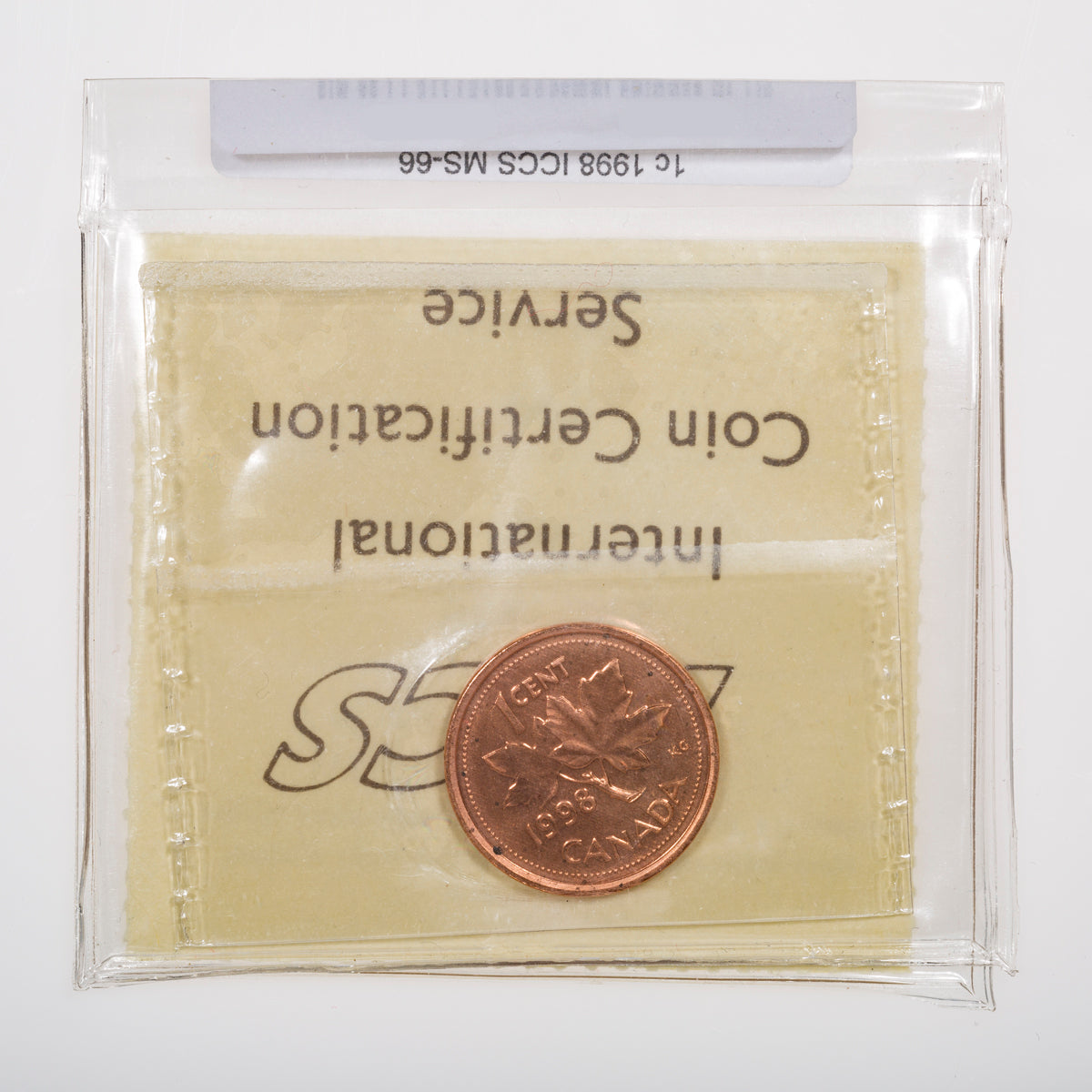 1 Cent 1998 ICCS MS-66 Red