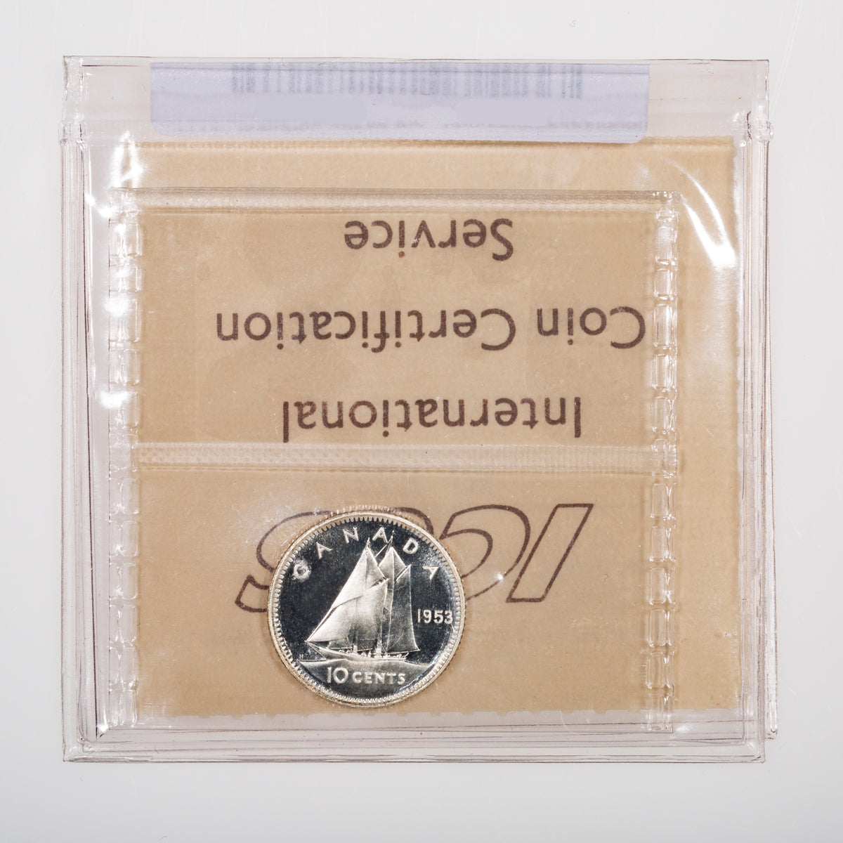10 Cent 1953 Shoulder Fold ICCS PL-65