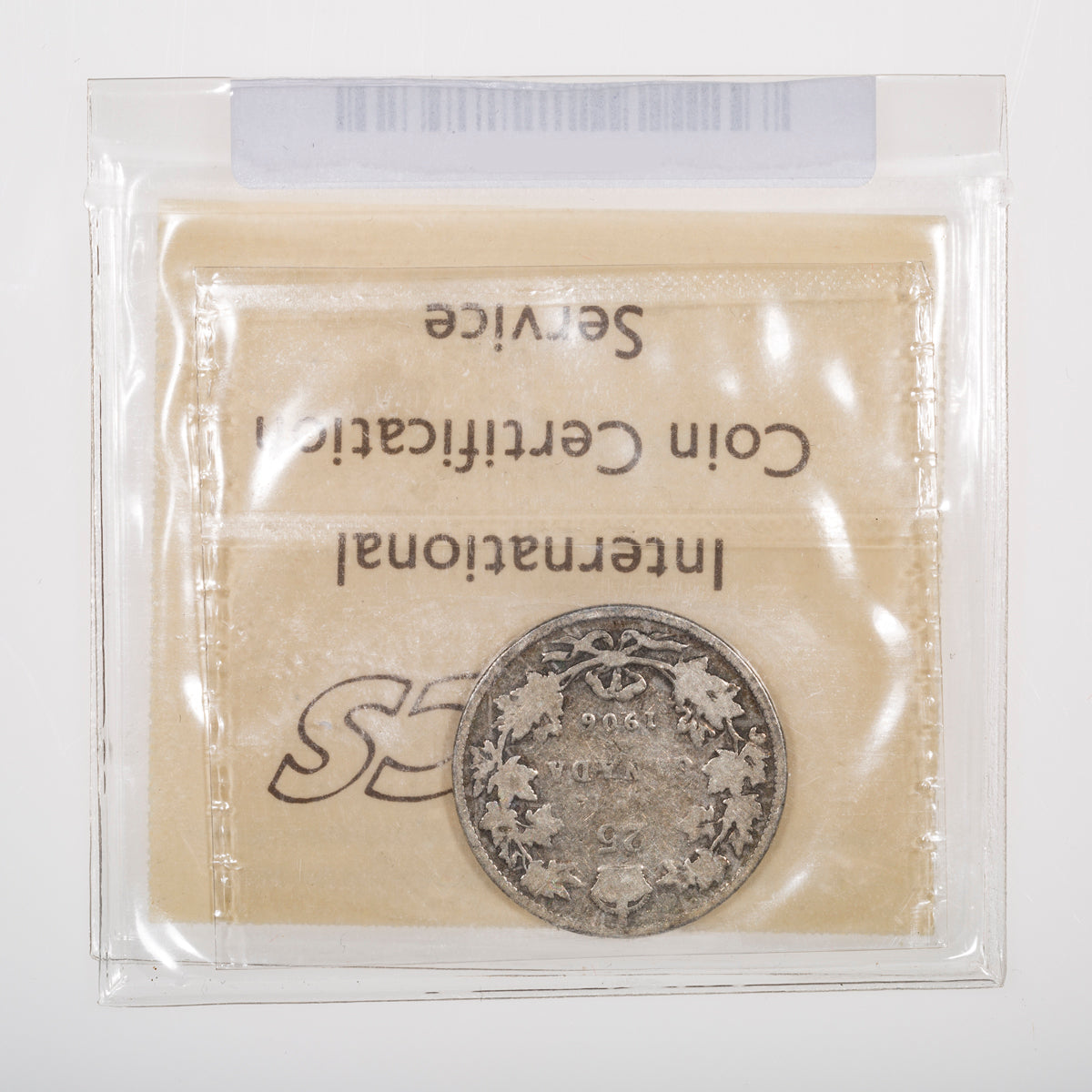 25 Cent 1906 Rare Small Crown ICCS G-4