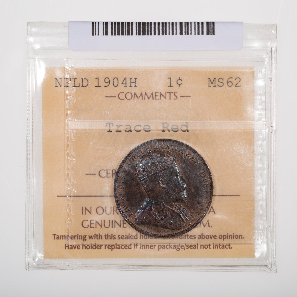 1 Cent 1904H ICCS MS-62 Trace Red