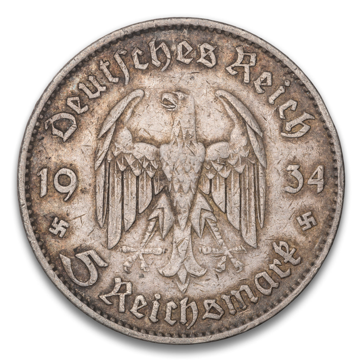 Germany Silver 5 Reichsmark 1934 A
