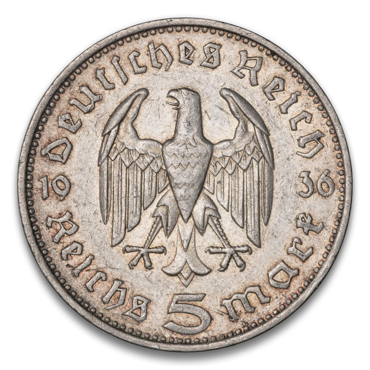 Germany Silver 5 Reichsmark 1936 F