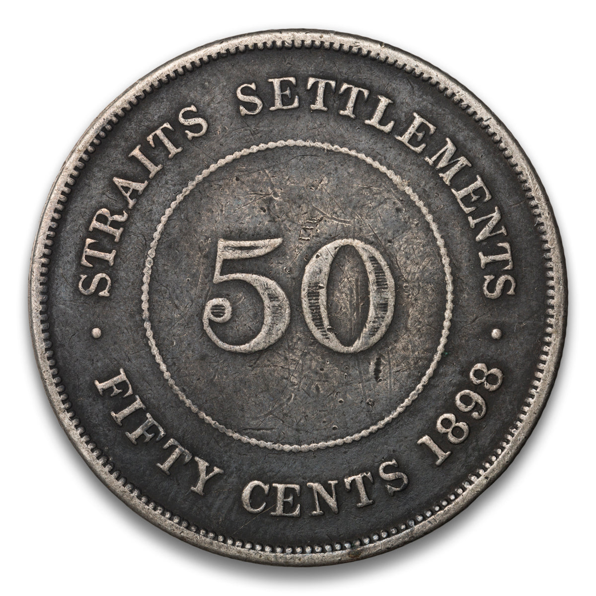 Straits Settlements Silver 50 Cents 1898