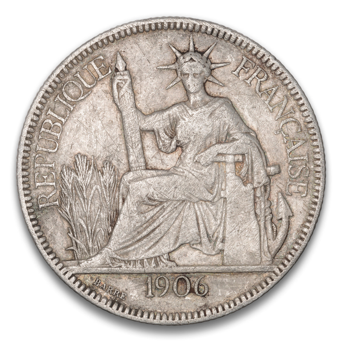 French Indo-China Silver 1 Piastre 1906 A