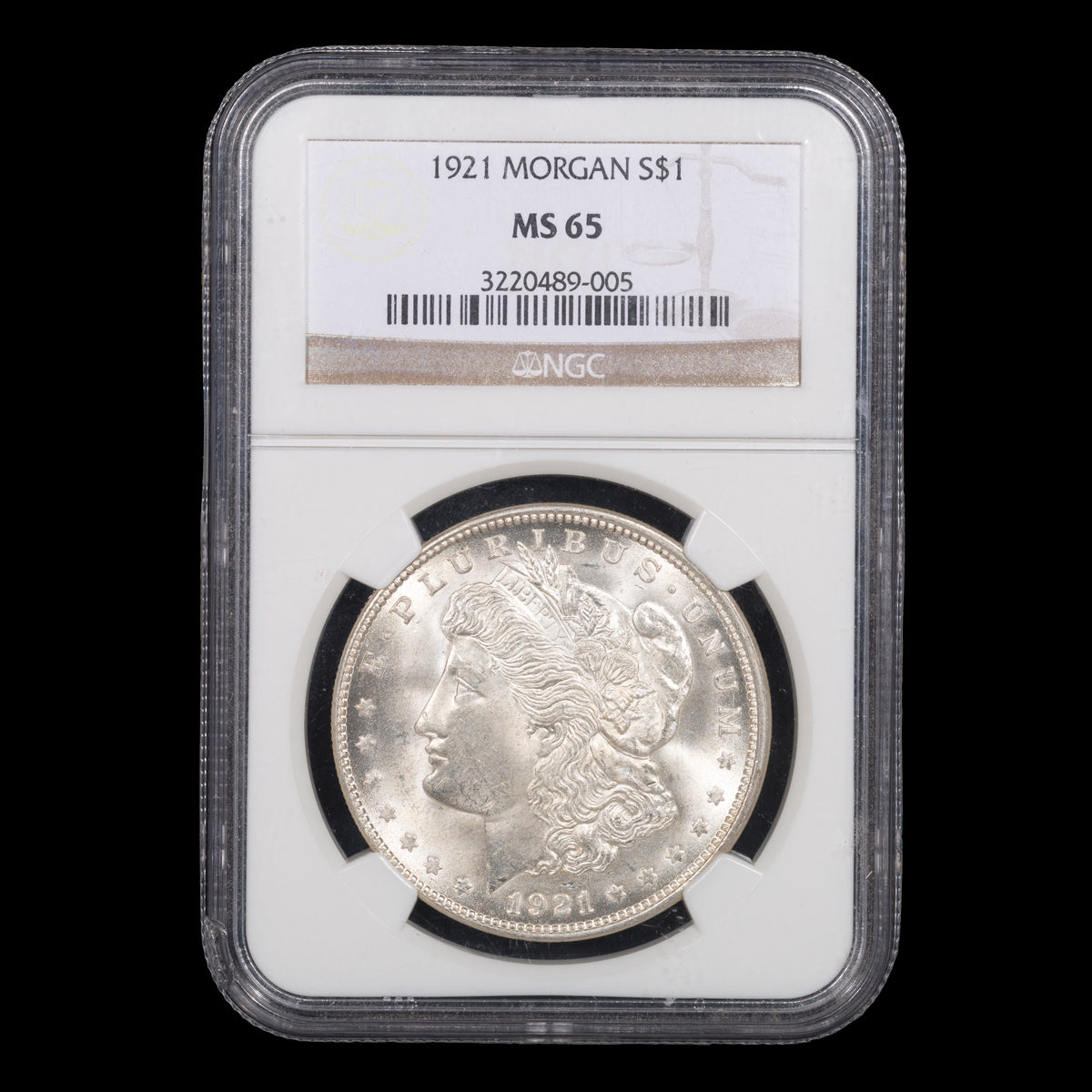 US $1 Morgan 1921 NGC MS-65