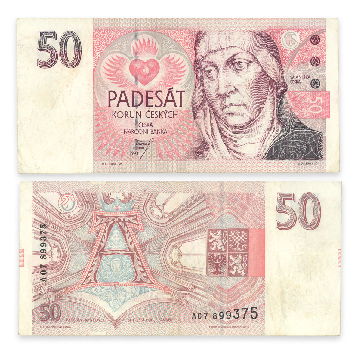 Czech Republic 50 Korun 1993 P# 4a VF-25