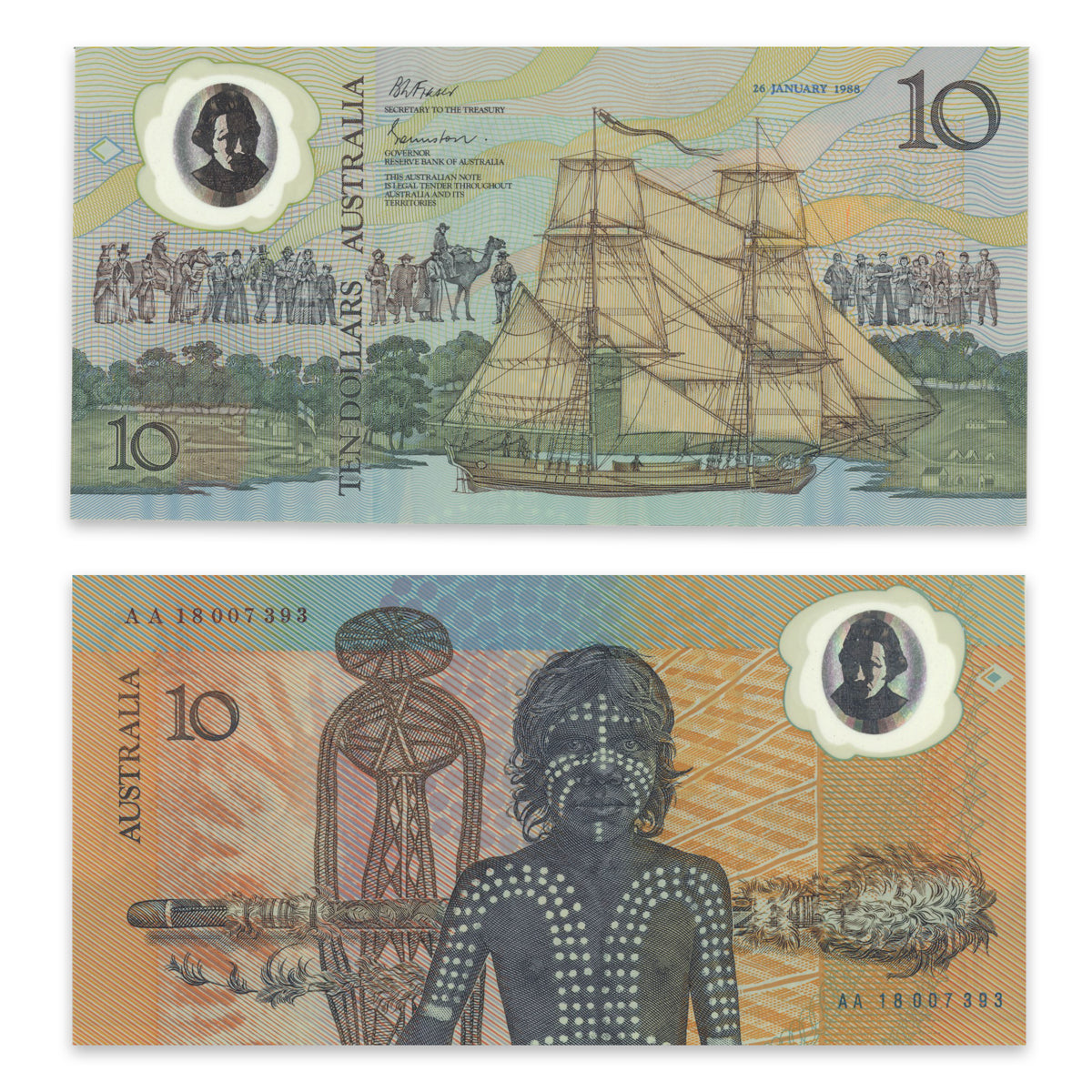 Australia 10 Dollars 1988 P# 49a GUNC-65