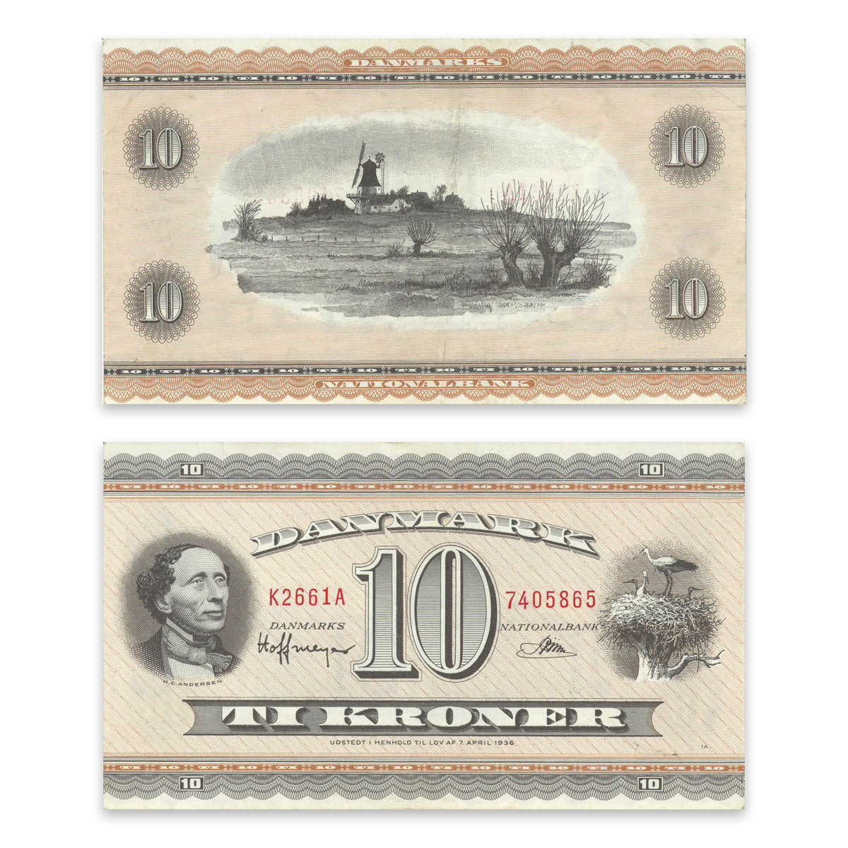 Denmark 10 Kroner 1966 P# 44y VF-30