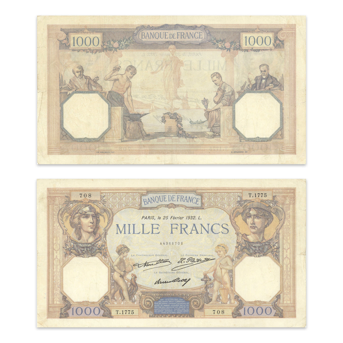 France 1000 Francs 1932 P# 79b VF-35