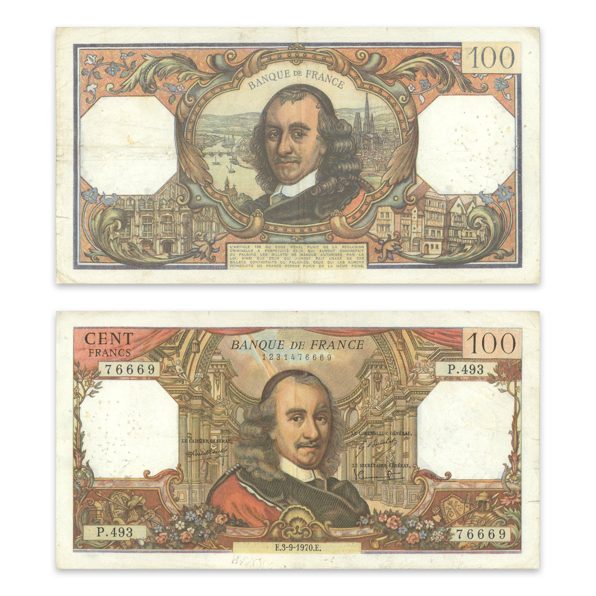 France 100 Francs 1970 P# 149c VF-30