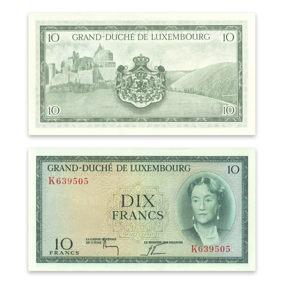 Luxembourg 10 Francs 1954 P# 48a UNC-60