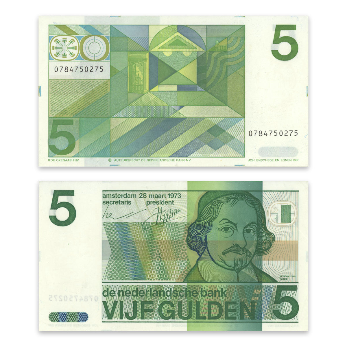 Netherlands 5 Gulden 1973 P# 95a EF-45