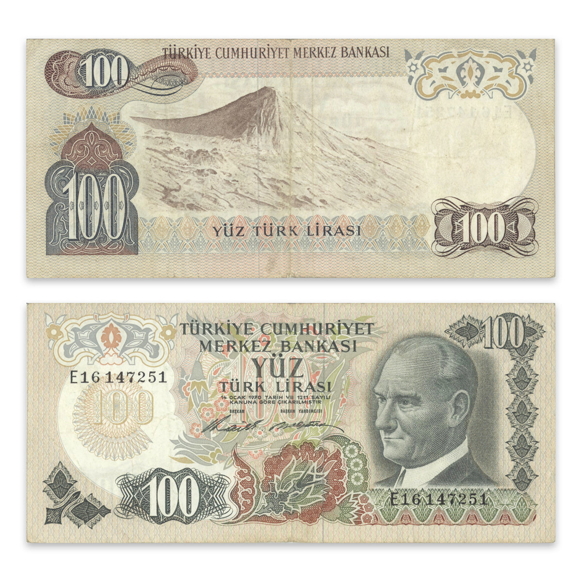 Turkey 100 Lira 1972 P# 189 VF-20