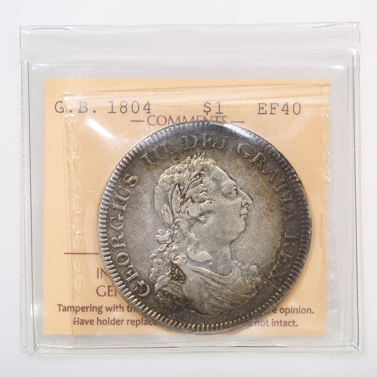 Great Britain Token Coinage Silver Dollar 1804 EF-40