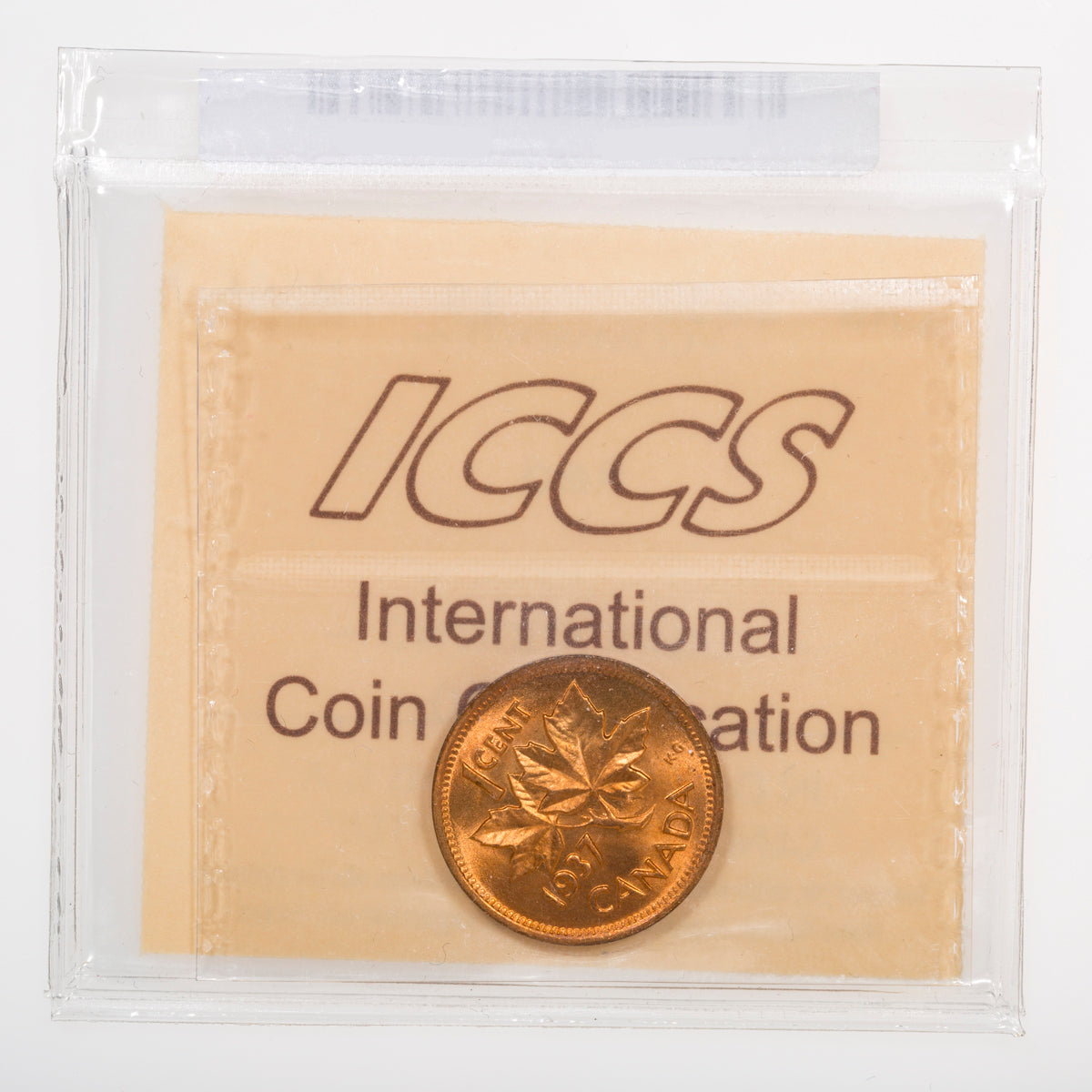 1 Cent 1937 ICCS MS-66 Red