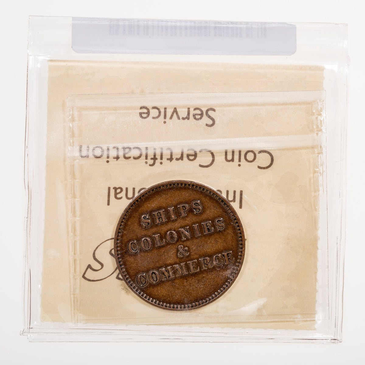 Prince Edward Island CH# PE-10-29 Ships Colonies & Commerce (1835) Single H; First "E" in COMMERCE nicked ICCS EF-40