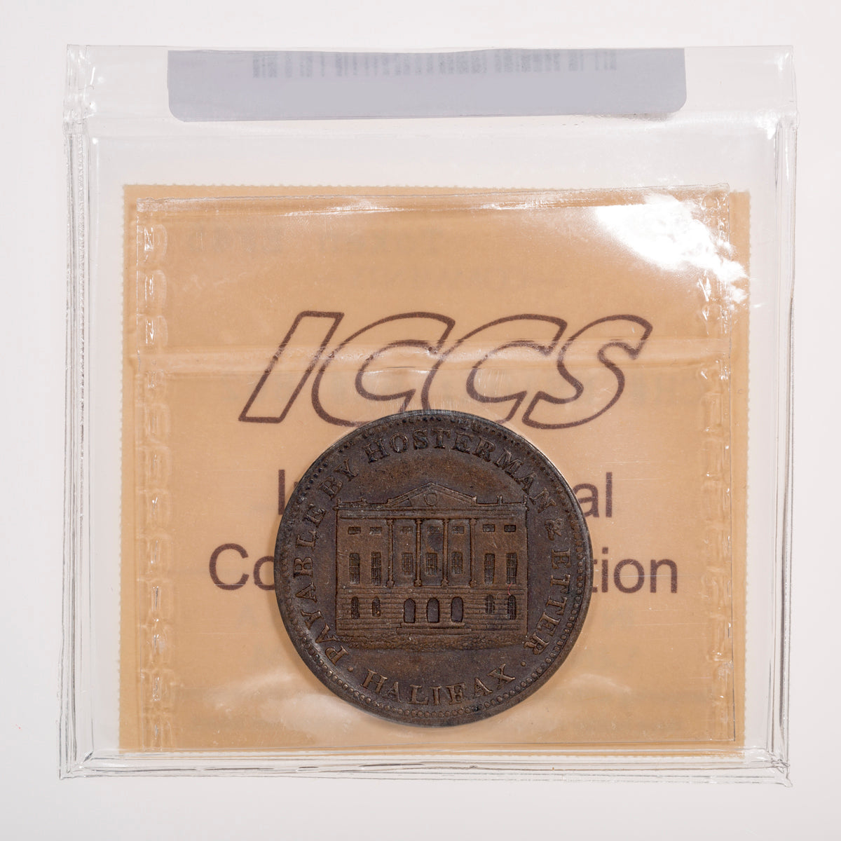 Nova Scotia CH# NS-10A Hosterman & Etter Halifax Halfpenny Token 1814 Inner circle on the obverse ICCS EF-45