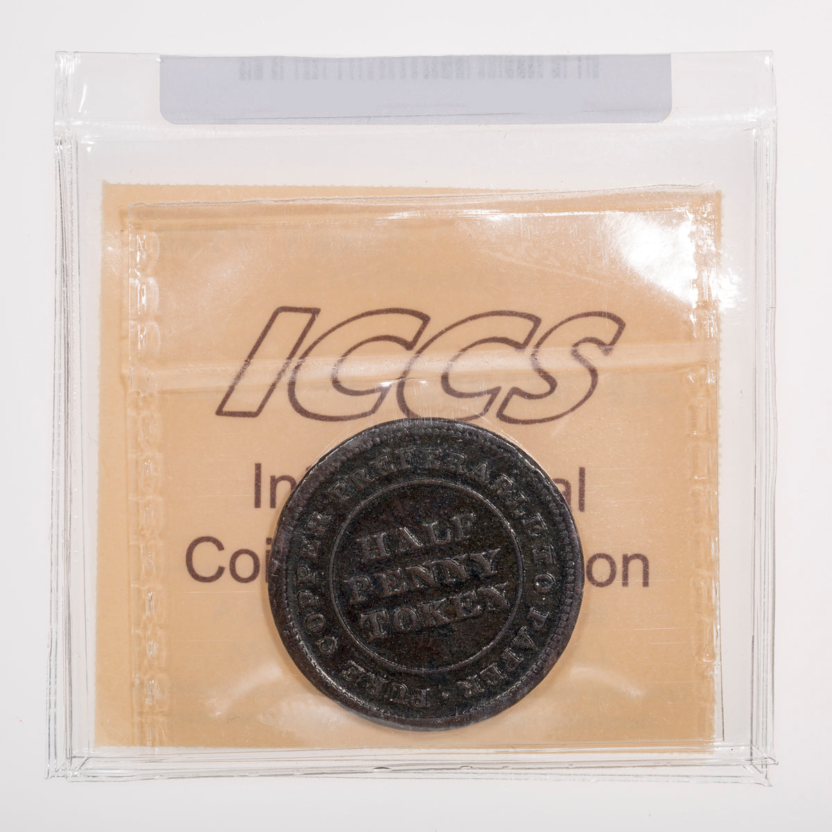 Nova Scotia CH# NS-19B2 Trade & Navigation Half Penny Token 1813 Engrailed ICCS VF-30