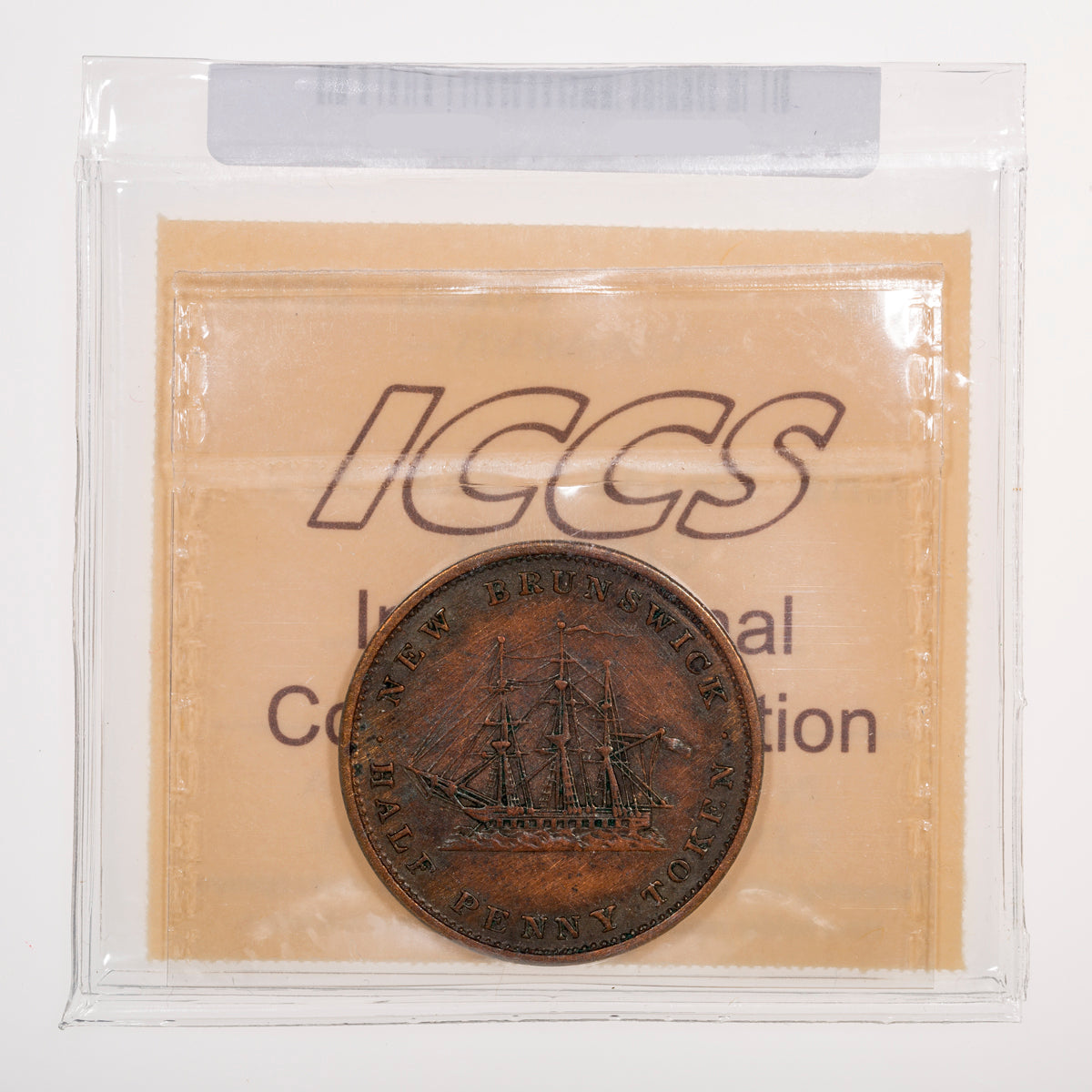 New Brunswick CH# NB-1A2 Victoria Frigate Half Penny Token 1843 Two complete groups ICCS EF-40