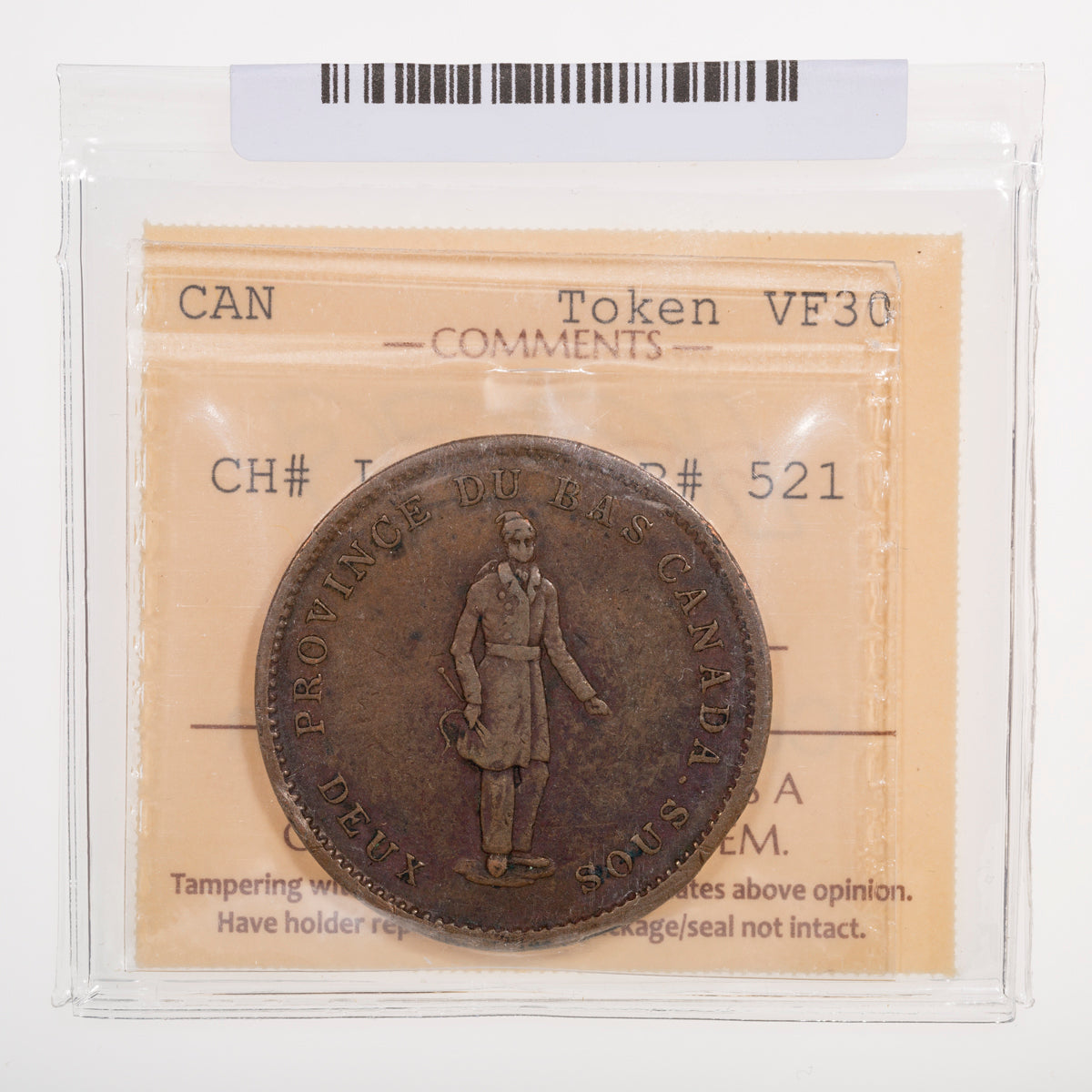 Lower Canada CH# LC-9A1 Province Du Bas Canada One Penny City Bank 1837 Strong, Period ICCS VF-30