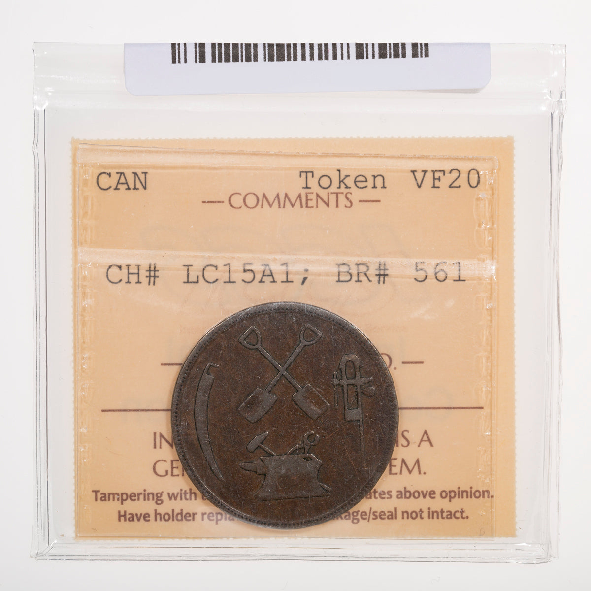 Lower Canada CH# LC-15A1 T.S. Brown & Co. Importers of Hardwares Montreal (1832) Close "S", Period ICCS VF-20
