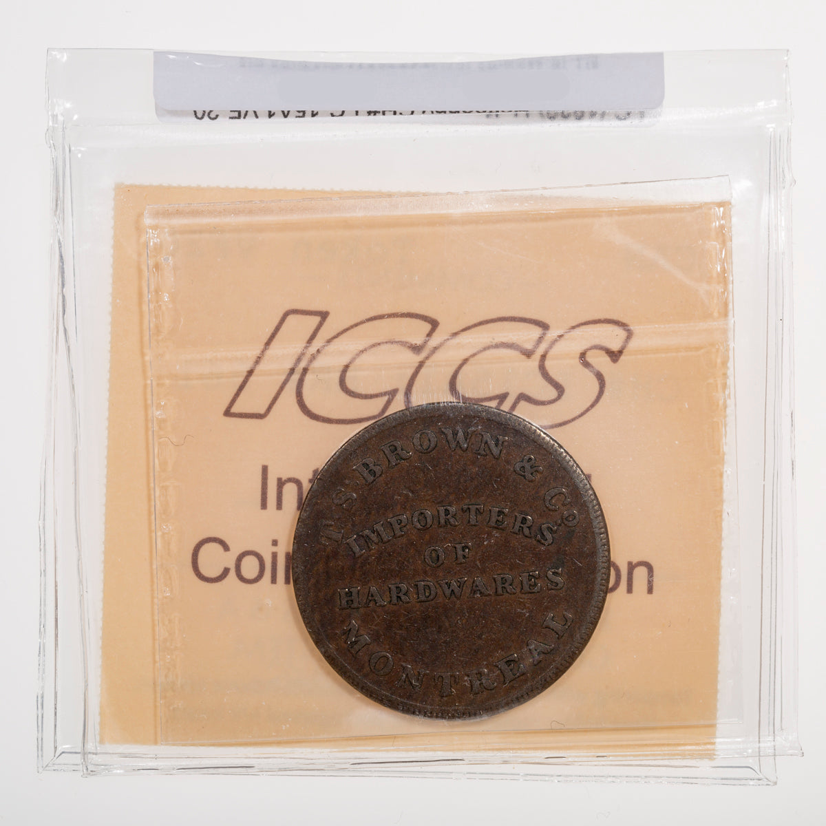 Lower Canada CH# LC-15A1 T.S. Brown & Co. Importers of Hardwares Montreal (1832) Close "S", Period ICCS VF-20