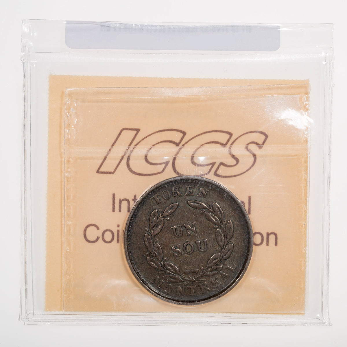 Lower Canada CH# LC-24A1 Bouquet Sou Belleville 16 Leaves 7 Shamrocks ND Copper ICCS EF-40