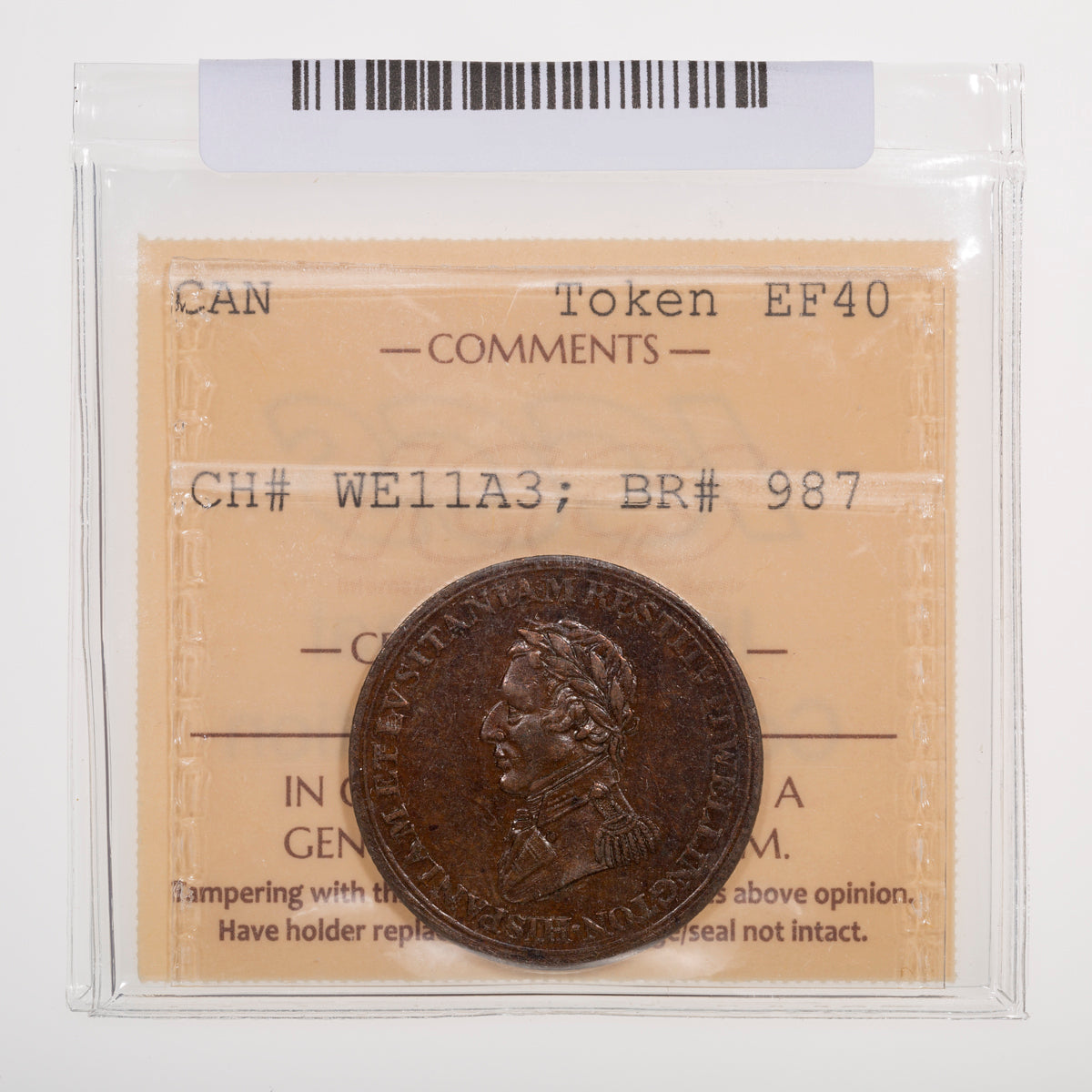 Wellington CH# WE-11A3 Peninsular Salamanca ND Ten leaves, Lock below ribbon ICCS EF-40