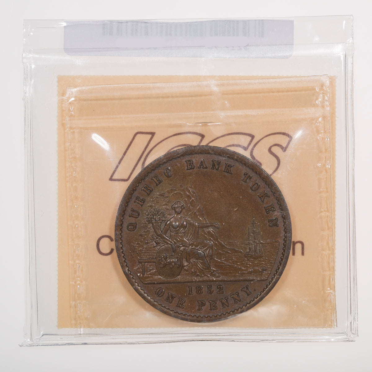 Province of Canada CH# PC-4 Quebec Bank One Penny 1852 ICCS AU-55