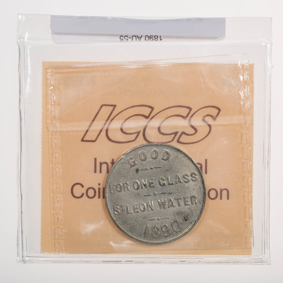 Quebec St. Leon Mineral Water Co. 1890 White metal ICCS AU-55