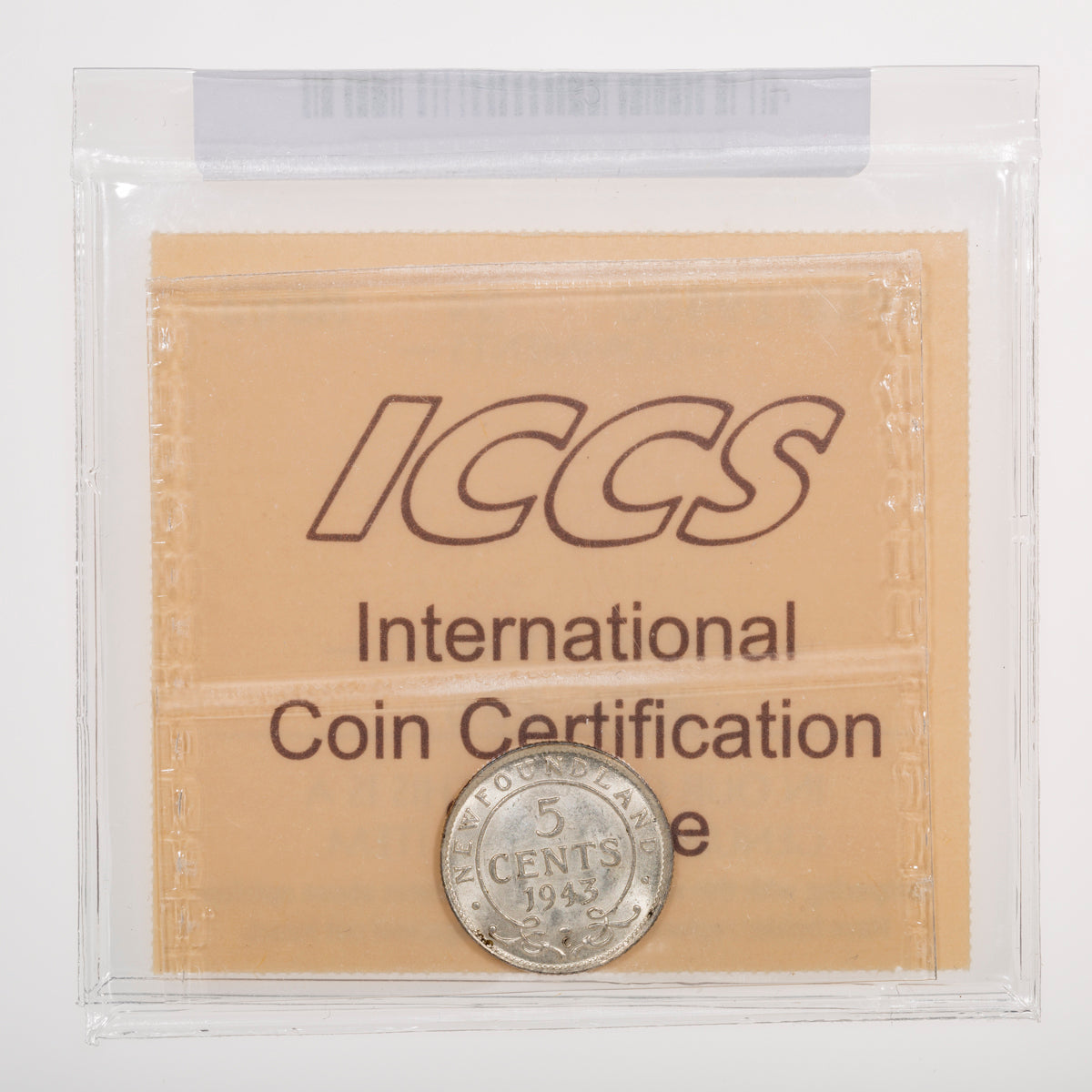 NFLD 5 Cent 1943C ICCS MS-63