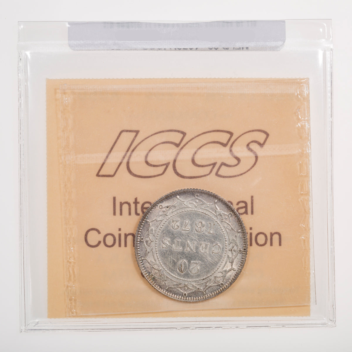 NFLD 20 Cent 1872H ICCS AU-50