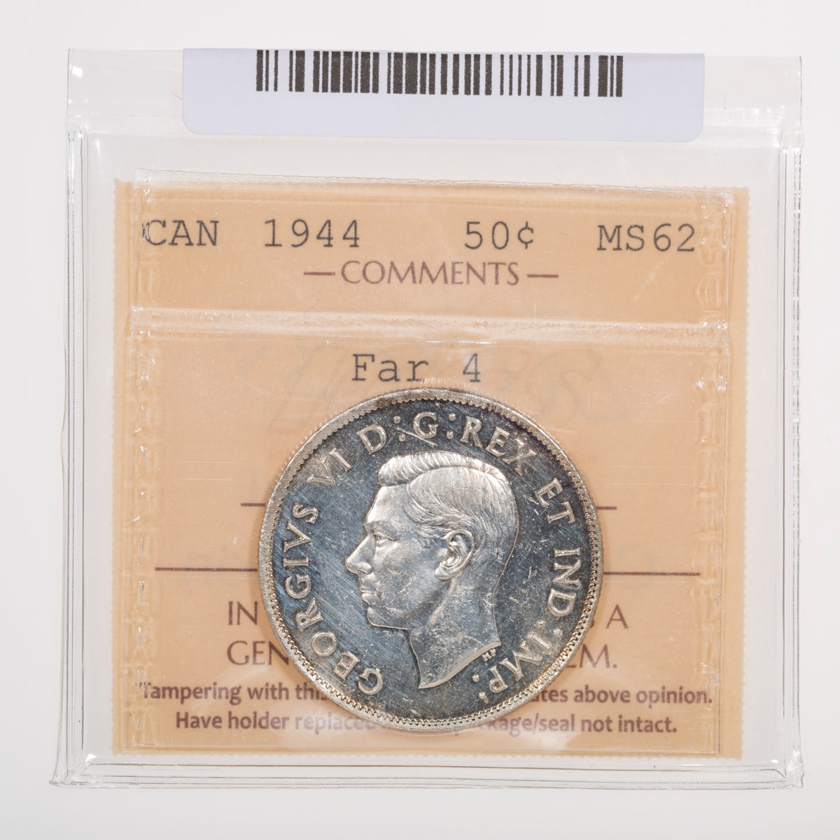 50 Cent 1944 Far 4 ICCS MS-62