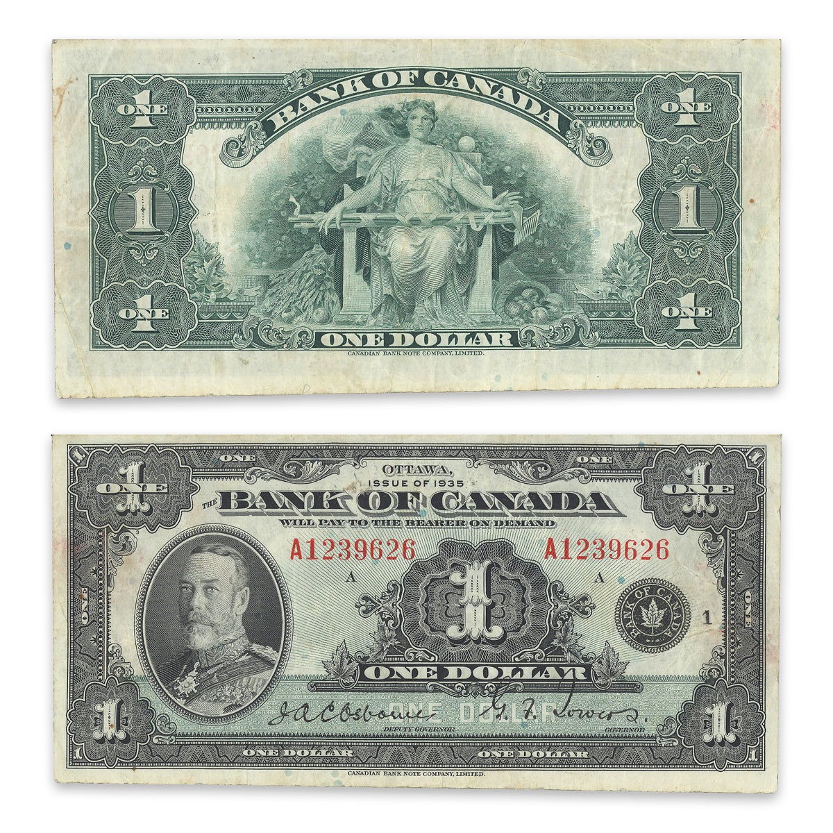 $1 1935 English BC-1 Osborne-Towers Prefix A VF-30