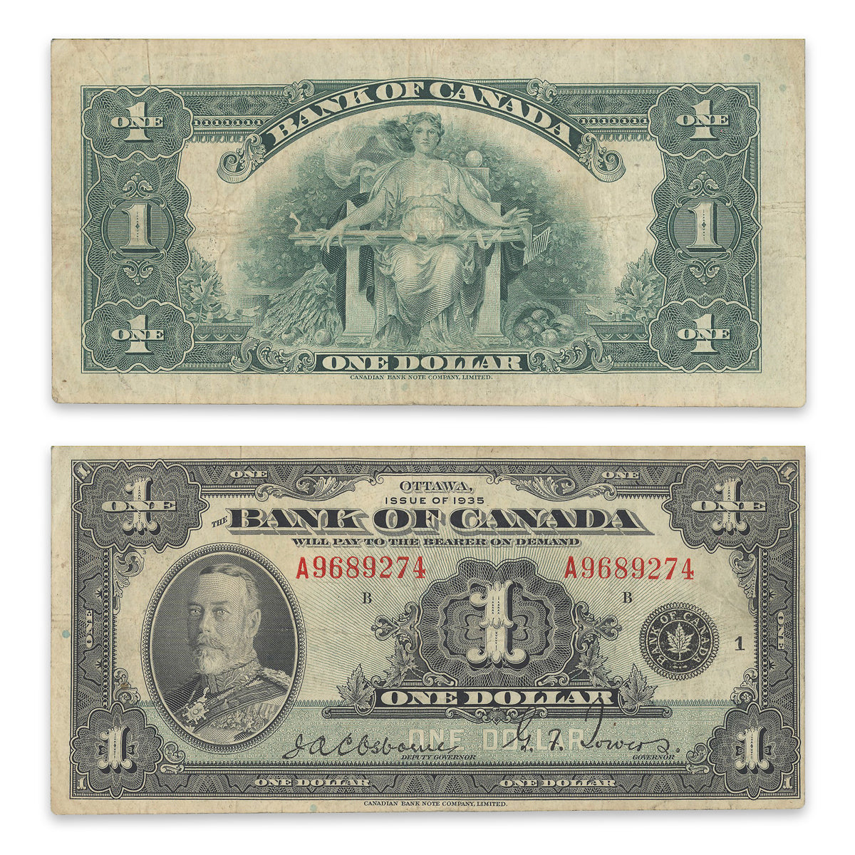 $1 1935 English BC-1 Osborne-Towers Prefix A VF-25