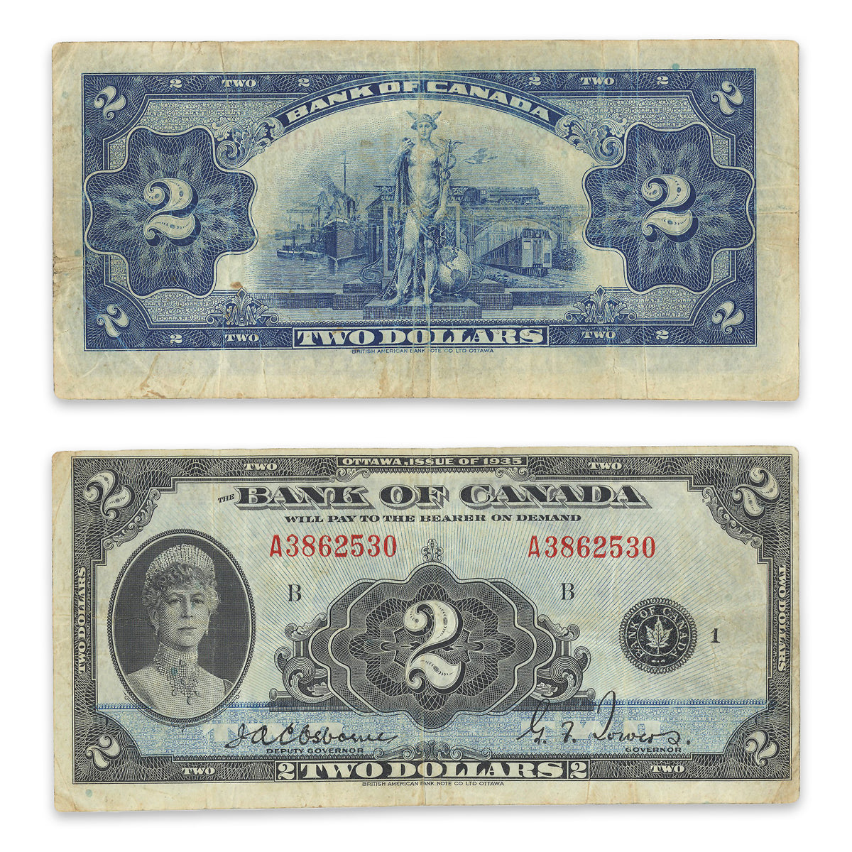 $2 1935 English BC-3 Osborne-Towers Prefix A F-18
