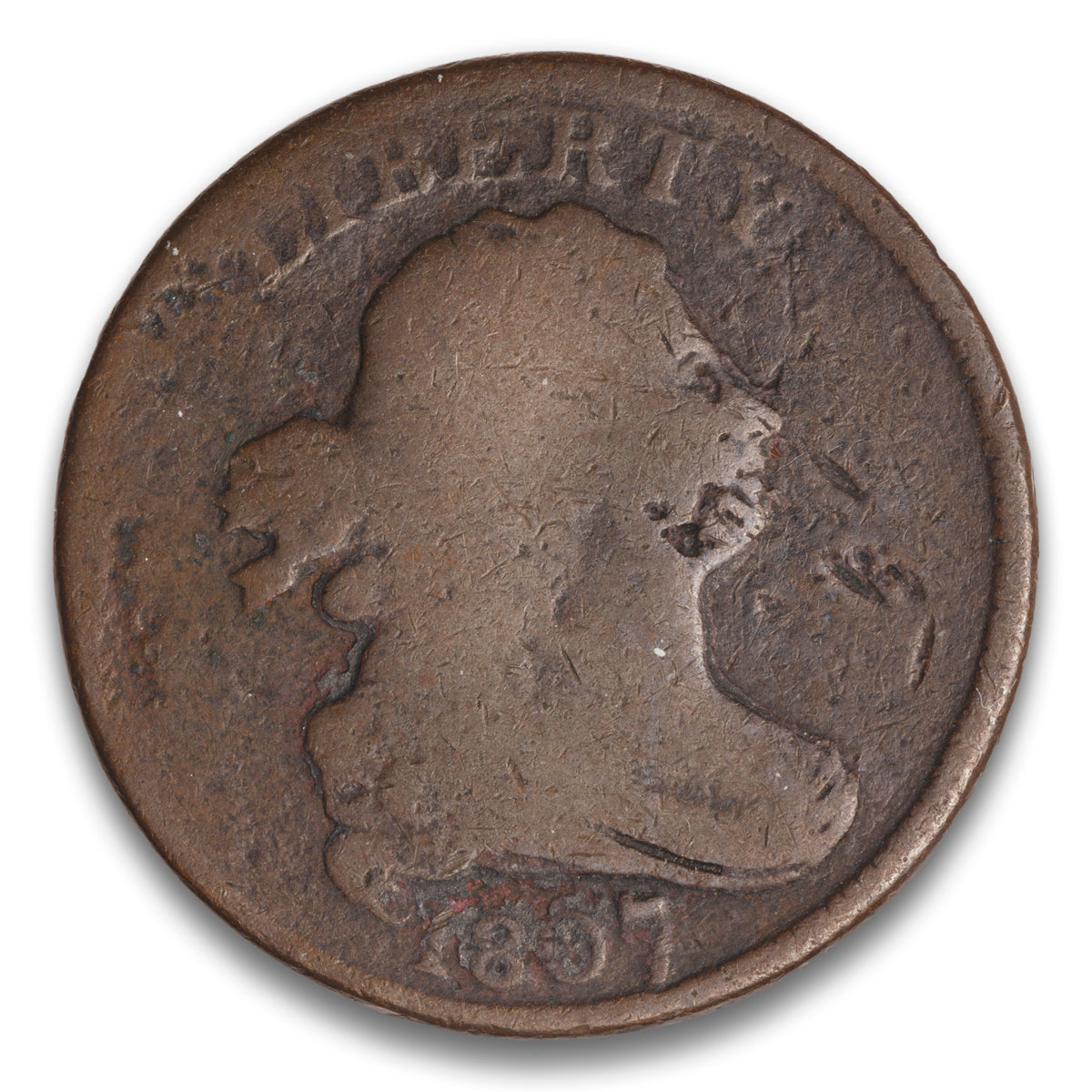 US Half Cent Draped Bust 1807 Non-Certified G-4