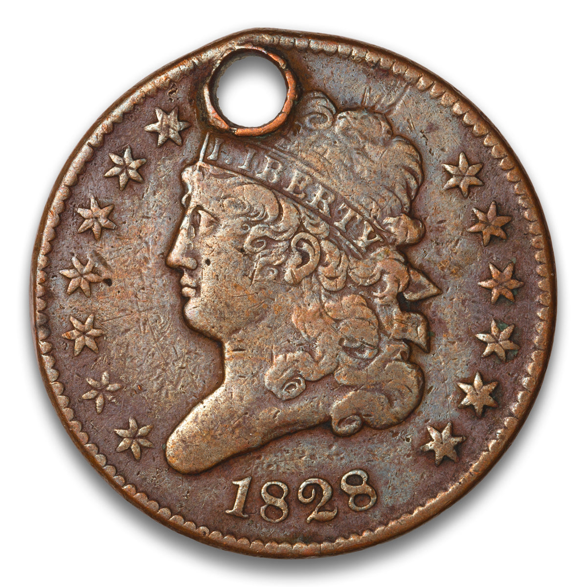 US Half Cent Classic Head 1828 13 Stars Non-Certified VF-30