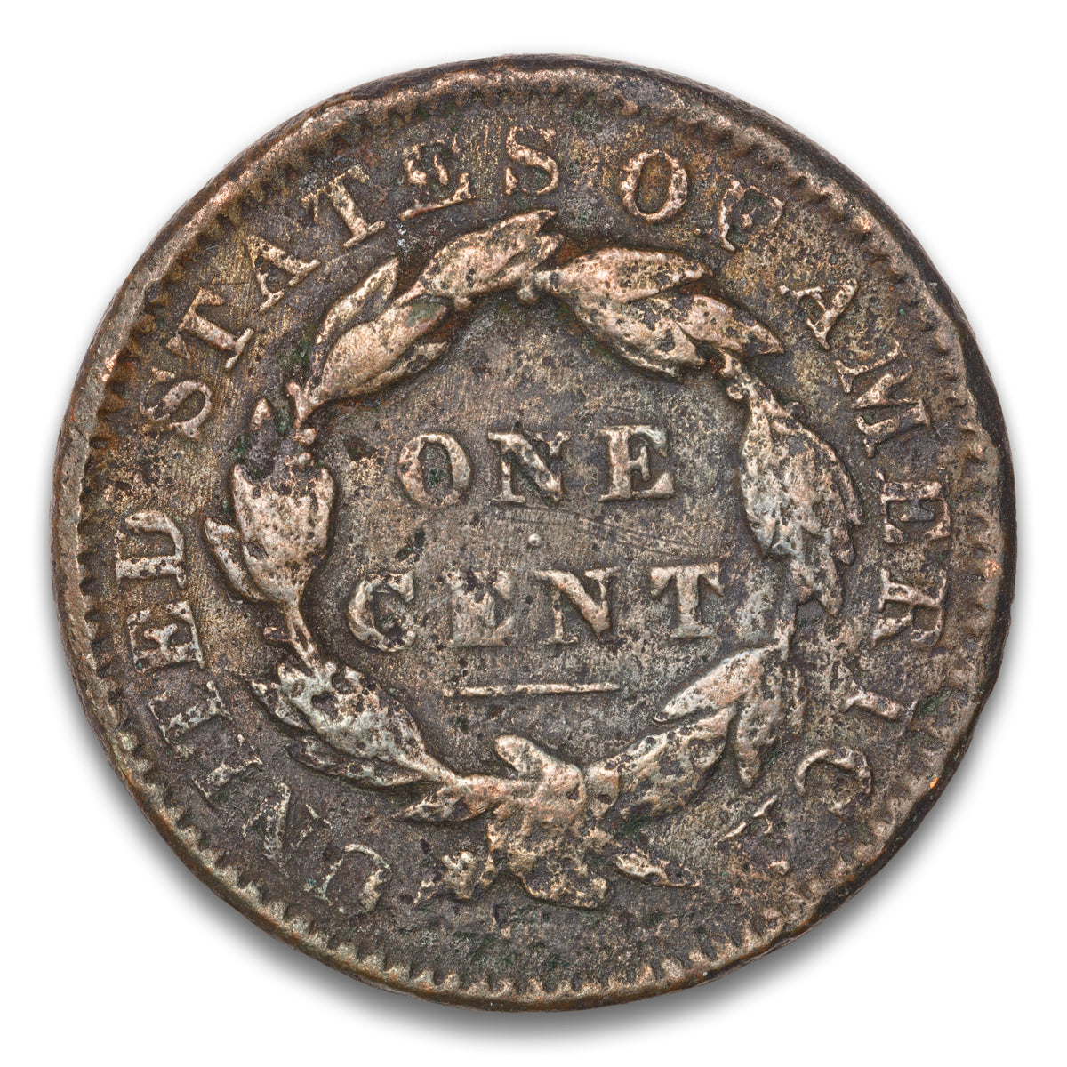 US 1 Cent Coronet 1834 Large 8, Small Stars, Medium Letters Non-Certified VF-20