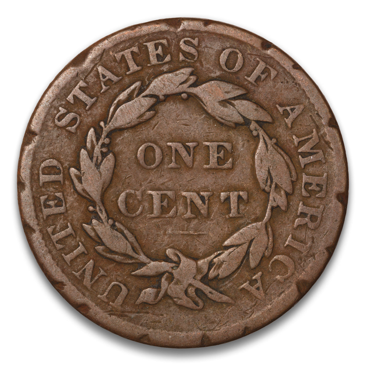 US 1 Cent Coronet 1834 Large 8, Small Stars, Medium Letters Non-Certified VG-10